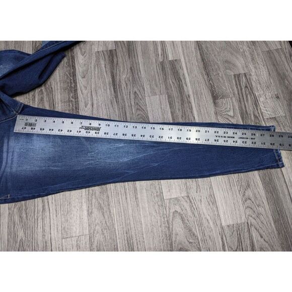 (3/$35) Maurices Size Small Long High Rise Whiskered Distressed Denim Blue Jeans - Picture 10 of 12